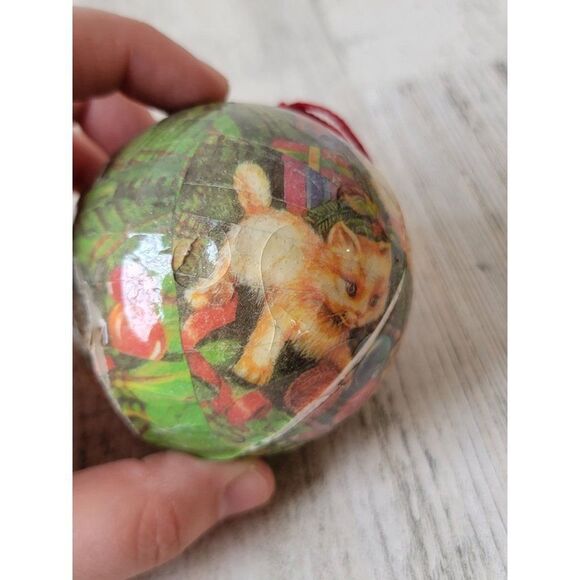 Christmas kitten cats AS IS ball ornament Xmas - Picture 7 of 11